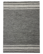 Stripe Gray Wool Carpet - Flat Weave Elegance