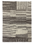 Geometric Brown Hand Carded Wool Carpet