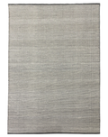 A modern striped gray carpet made from wool and cotton, ideal for contemporary spaces.
