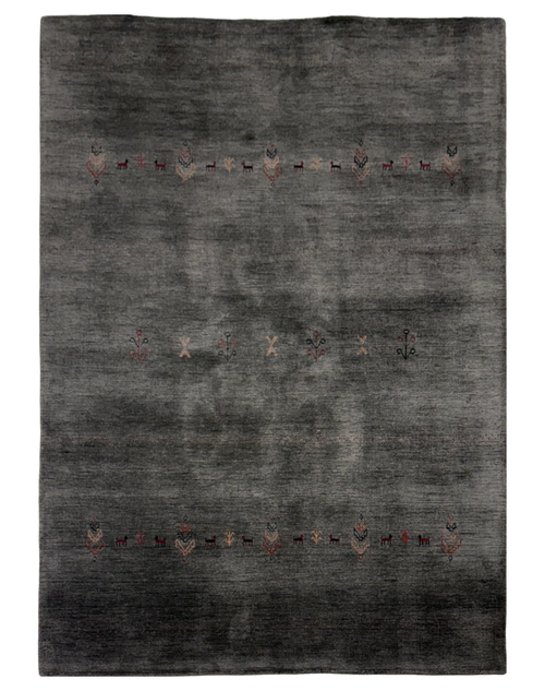 Charcoal Geometric Carpet in Wool Blend
