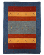 Stripe Carpet in Blue and Red Wool