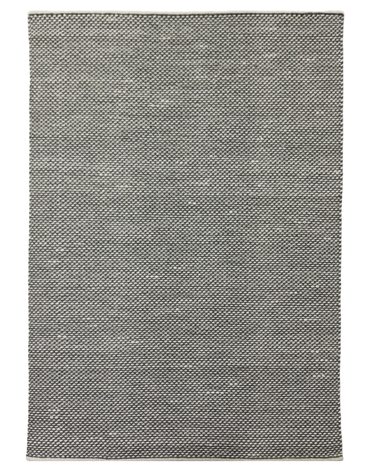 A modern flat weave carpet in a textured solid pattern, featuring a sophisticated gray color for elegant interiors.