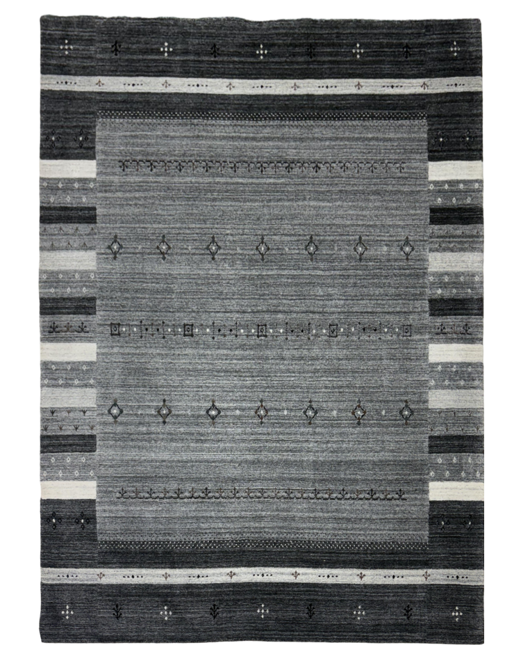 Geometric Gray Carpet in Wool Blend