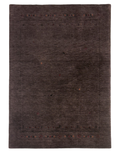 Elegant transitional chocolate wool carpet with subtle border design in a soft brown hue.