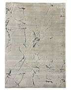 Abstract Gray Hand Loom Carpet in Viscose Blend