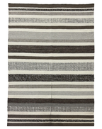 Stripe Carpet in Gray Jute and Wool Blend