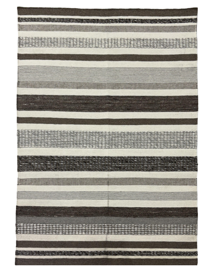 Stripe Carpet in Gray Jute and Wool Blend