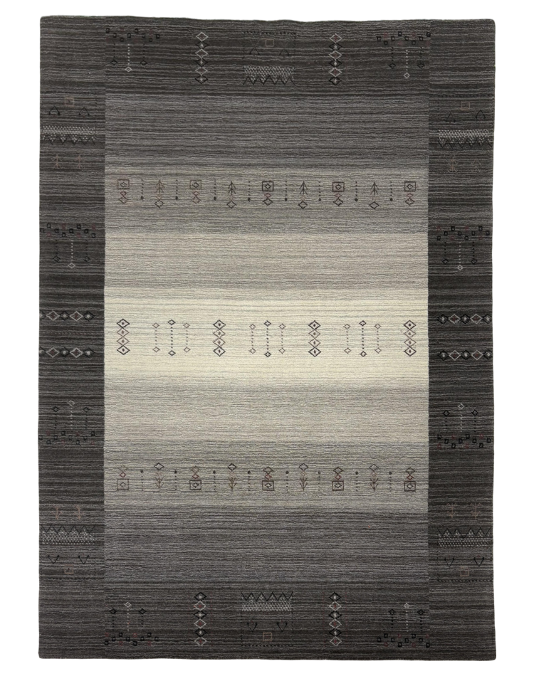 Stripe Carpet in Gray - Wool & Viscose Blend