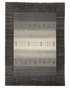 Stripe Carpet in Gray - Wool & Viscose Blend