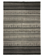 Stripe Carpet in Brown Wool and Viscose