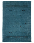 Geometric Carpet in Turquoise Wool & Viscose Blend