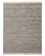 Stripe Brown Wool Carpet - Flat Weave Elegance