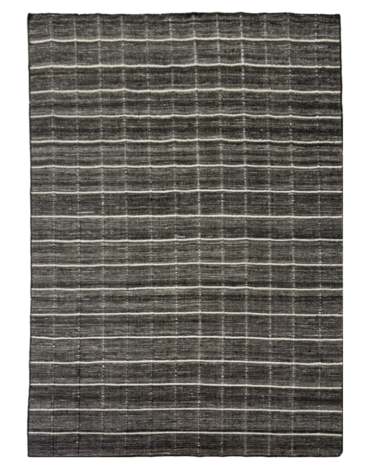 Checker Carpet in Charcoal Wool Blend