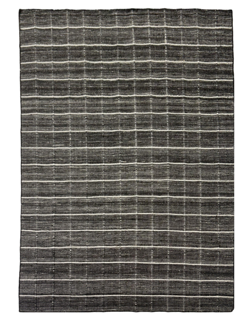 Checker Carpet in Charcoal Wool Blend