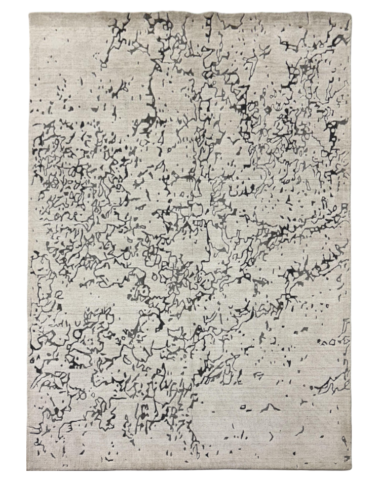 Abstract Gray Wool and Viscose Carpet