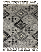Diamond Lattice Gray Wool Carpet