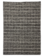 Stripe Carpet in Gray Wool and Cotton Blend