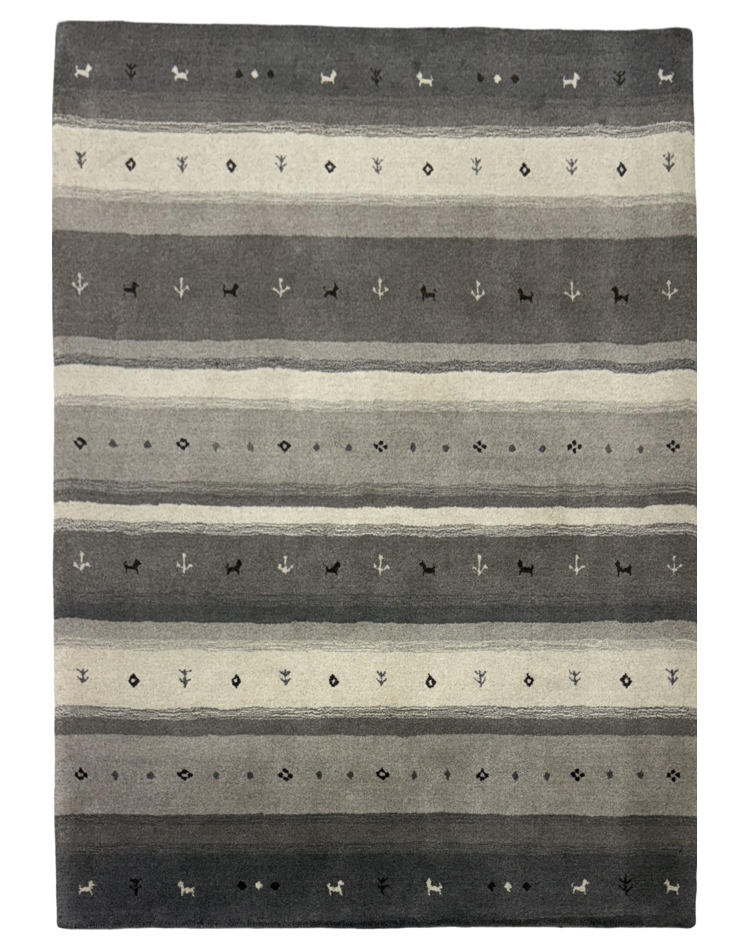 Stripe Gray Carpet in Luxurious Wool Blend